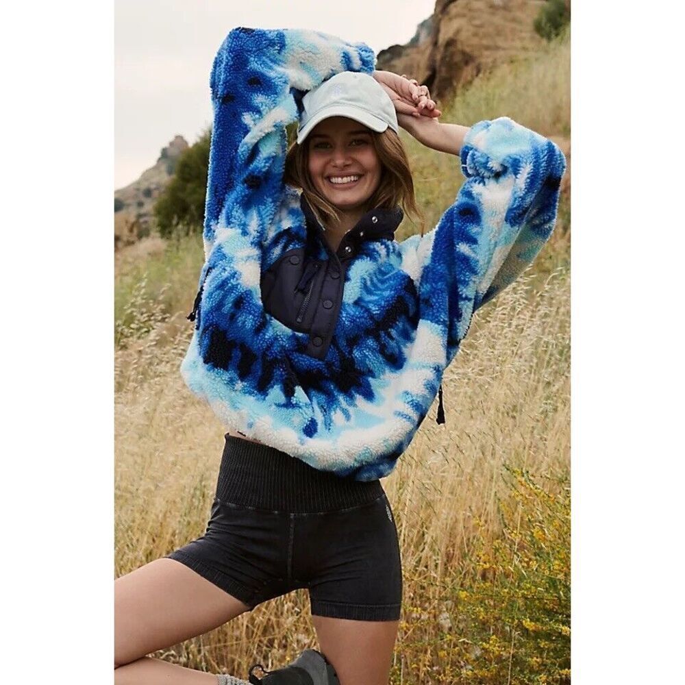 Free People Hit The Slopes Pullover Ocean Tie-dye Combo Women’s M NWT Sweater